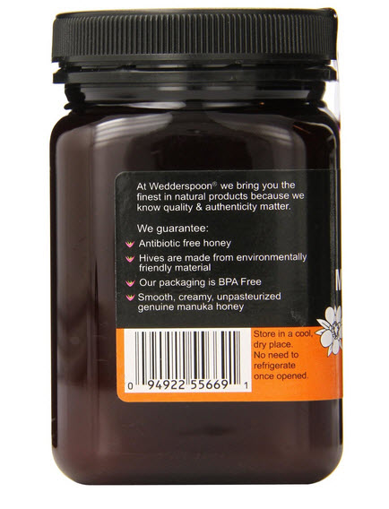 อาหารเสริม royal jelly Wedderspoon Raw Manuka Honey Active 16+, 17.6-Ounce Jar